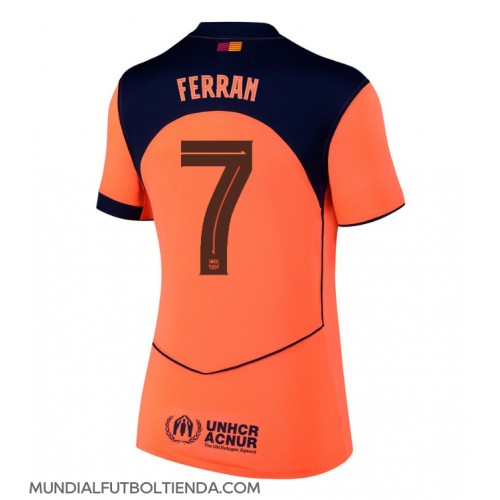 Camiseta Barcelona Ferran Torres #7 Tercera Equipación Replica 2025-26 para mujer mangas cortas